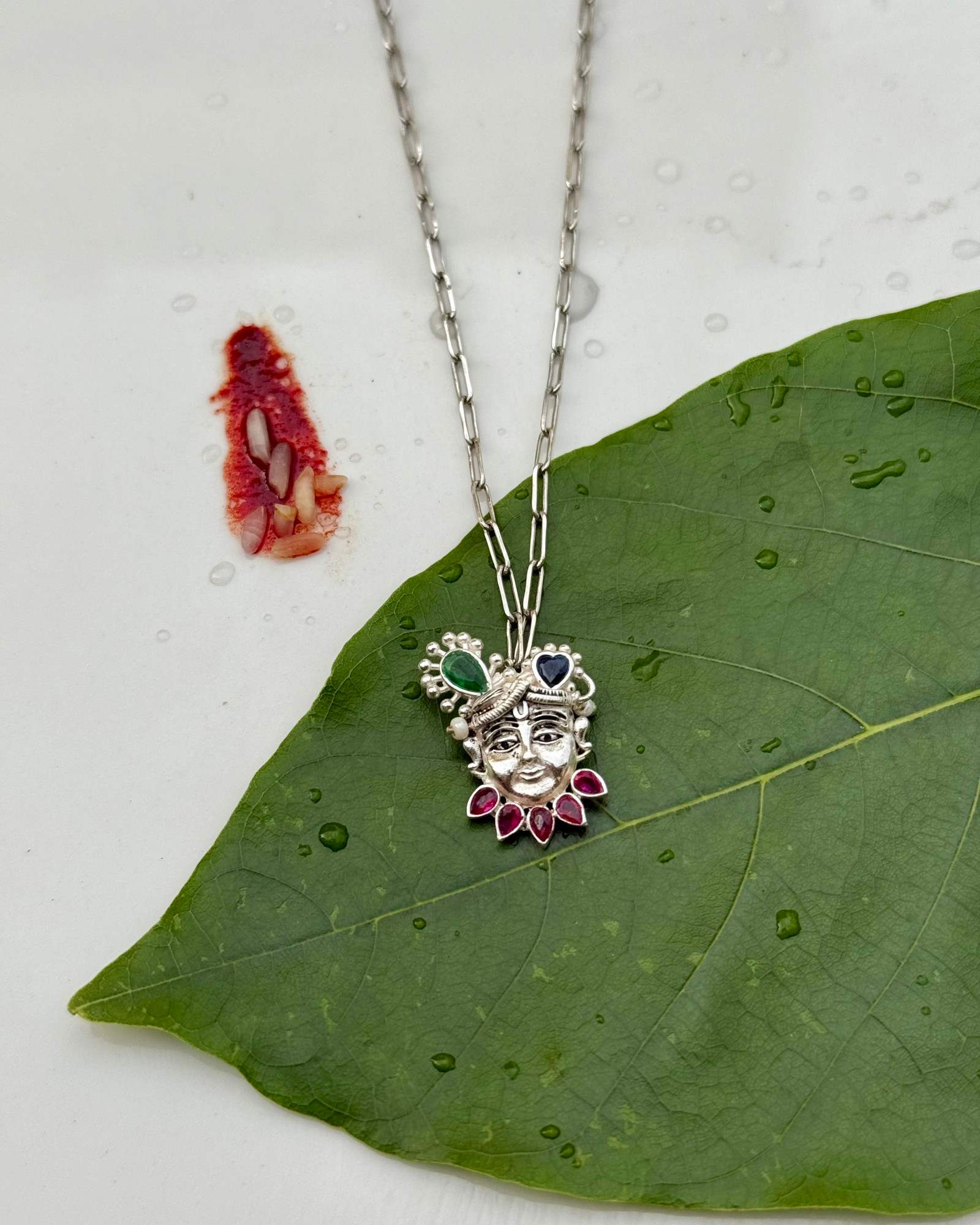 Shreenath Swaroop Lumba Necklace In Silver