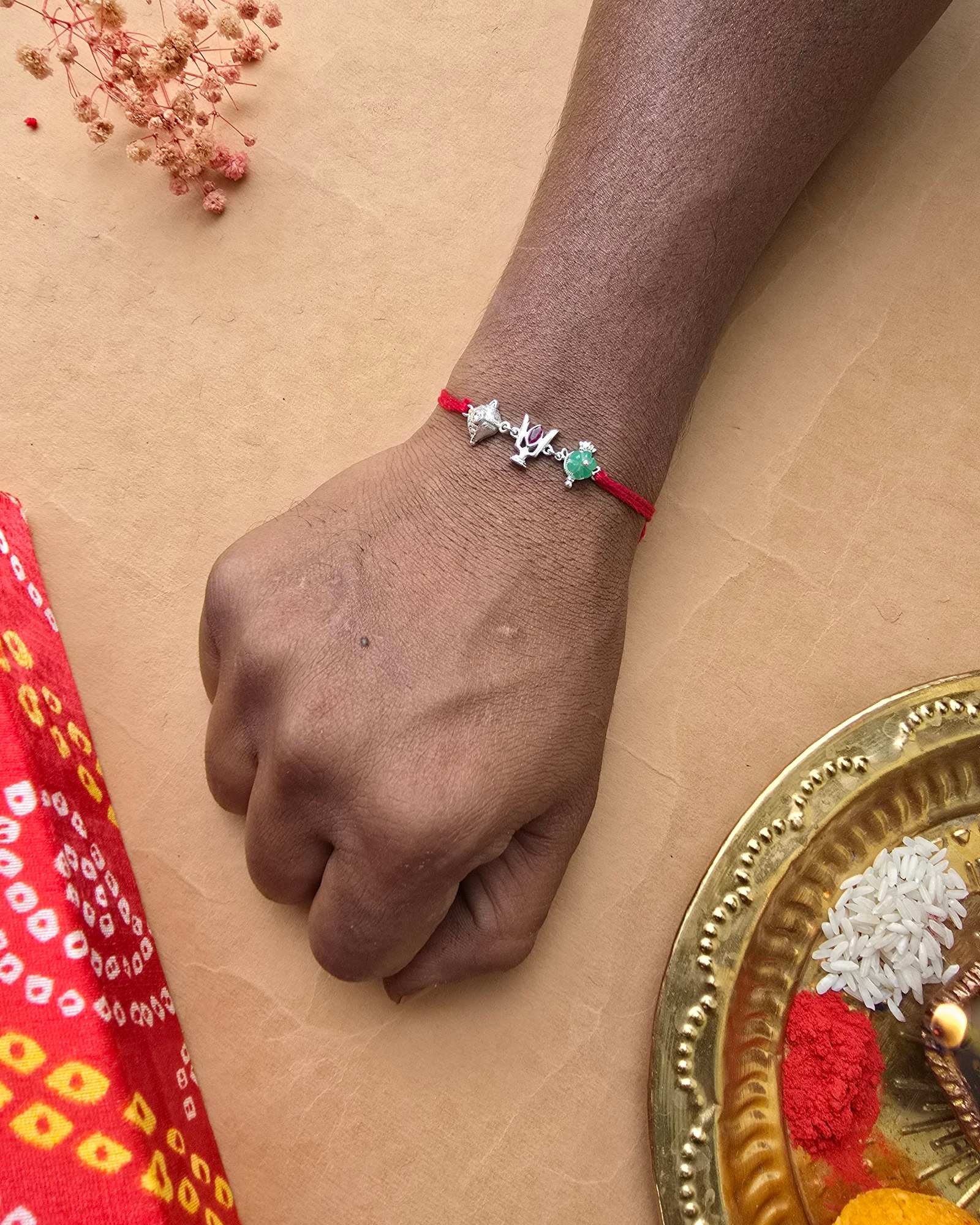 Vaishnav Tilak Rakhi In Silver