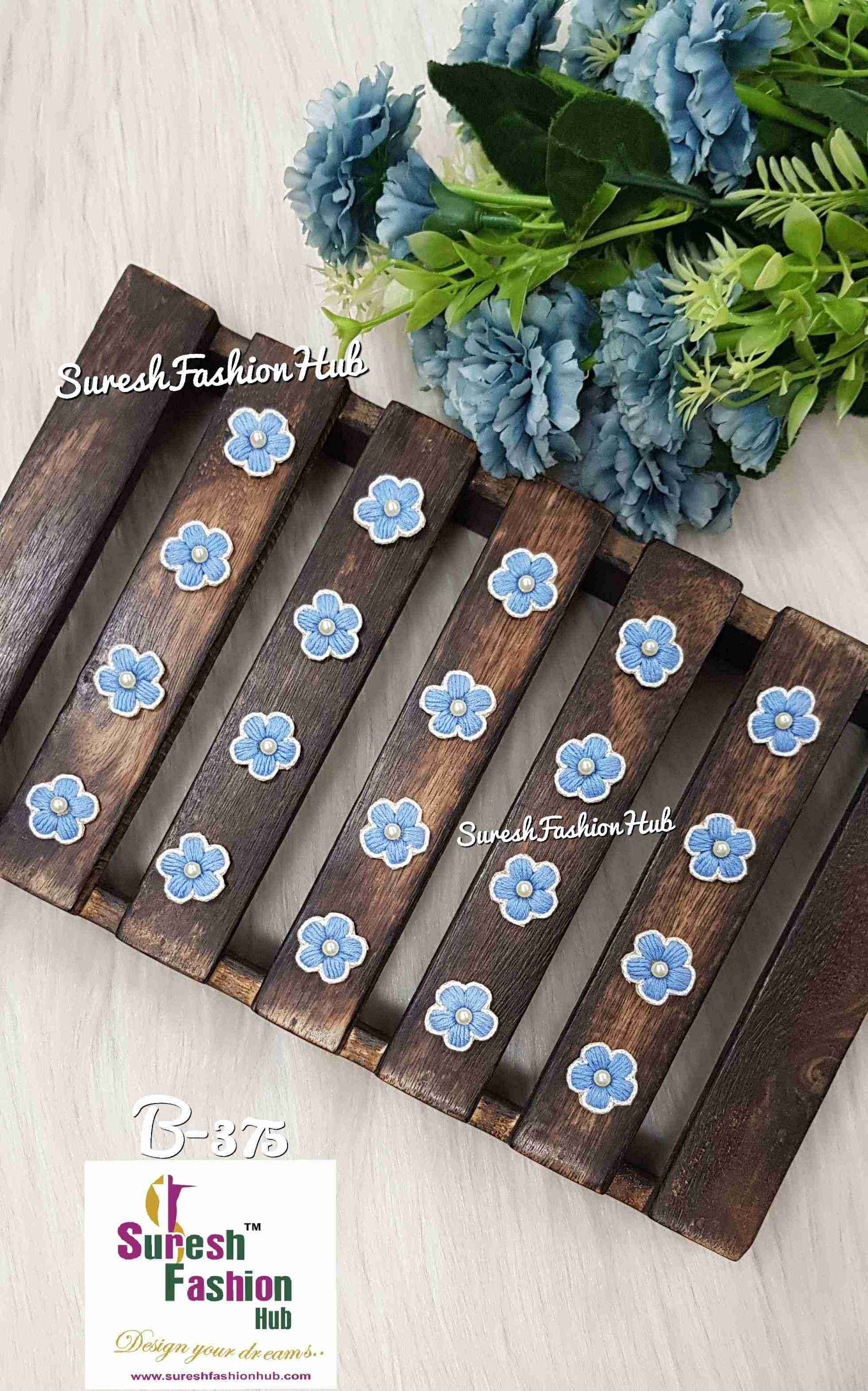Blue Flower Threads and Pearl Buds