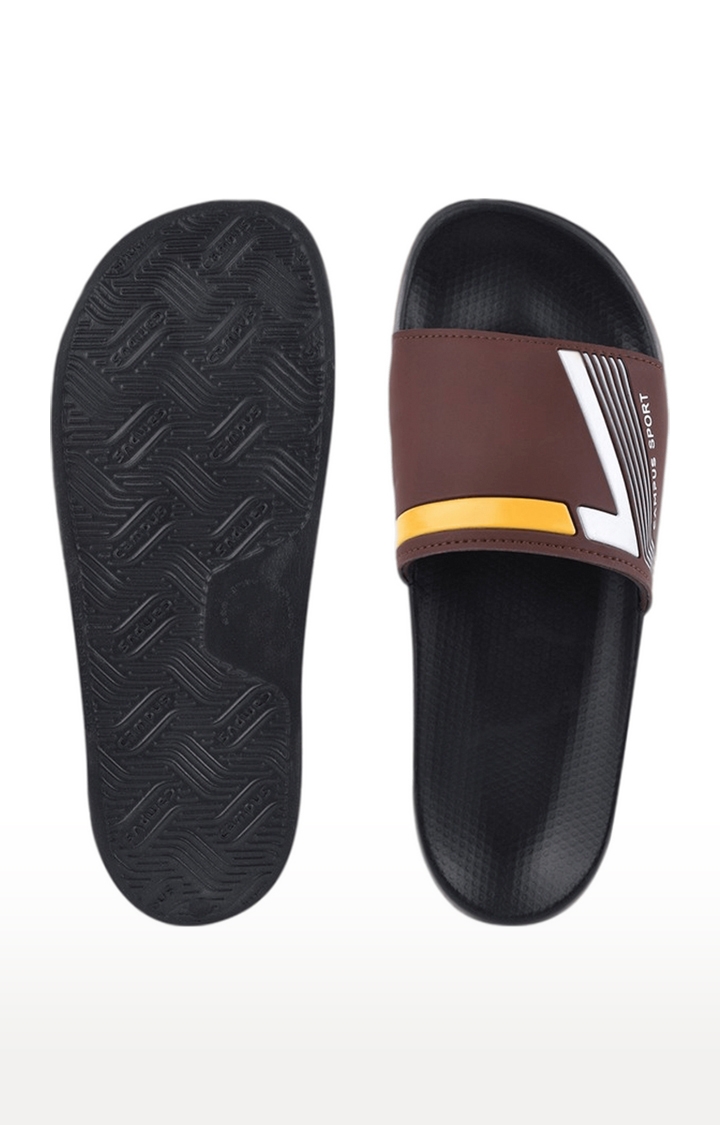 Campus Shoes | Men's Sl-432 Brown Synthetic Flip Flops 3