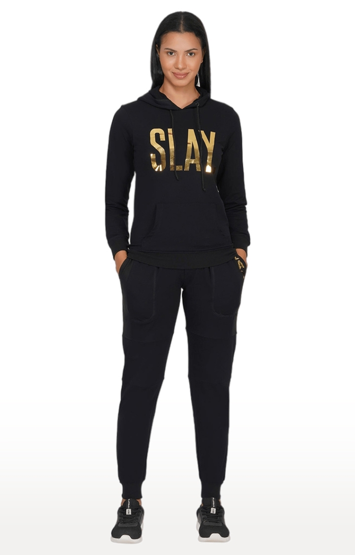 SLAY | Women Limited Edition Gold Foil Reflective Print Tacksuit - Hoodie & Jogger Co-ord Set