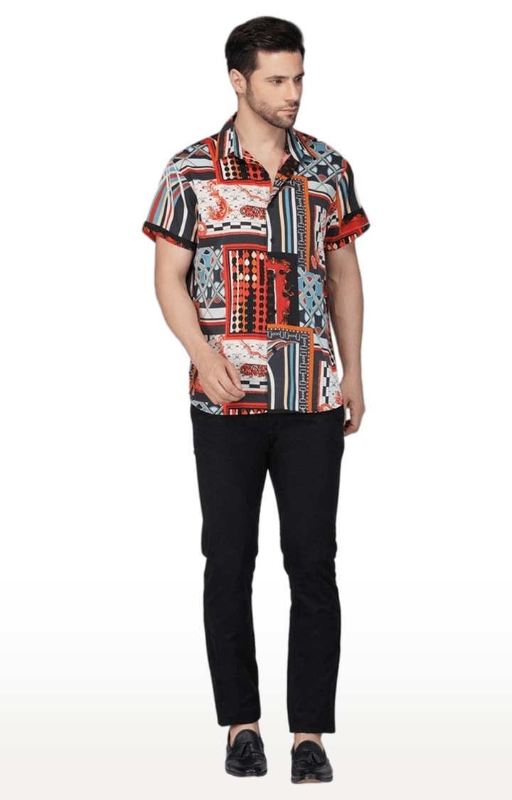Men's Multi Printed Polyester Casual Shirts