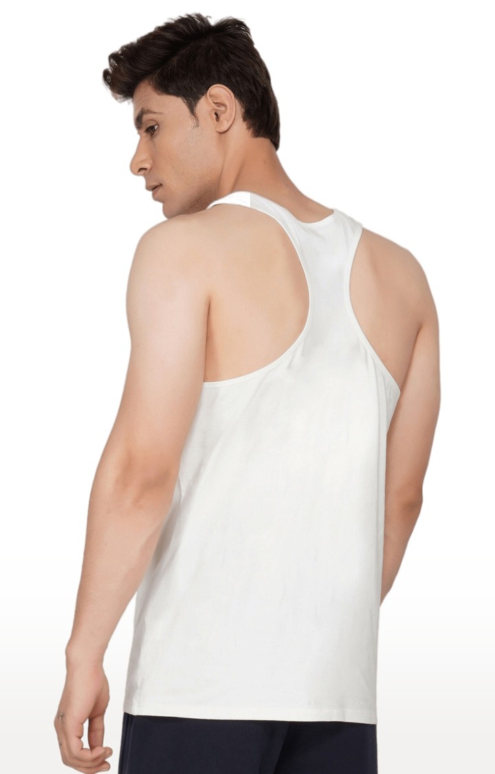 Men's White Gym Vest BALLER Edition Printed