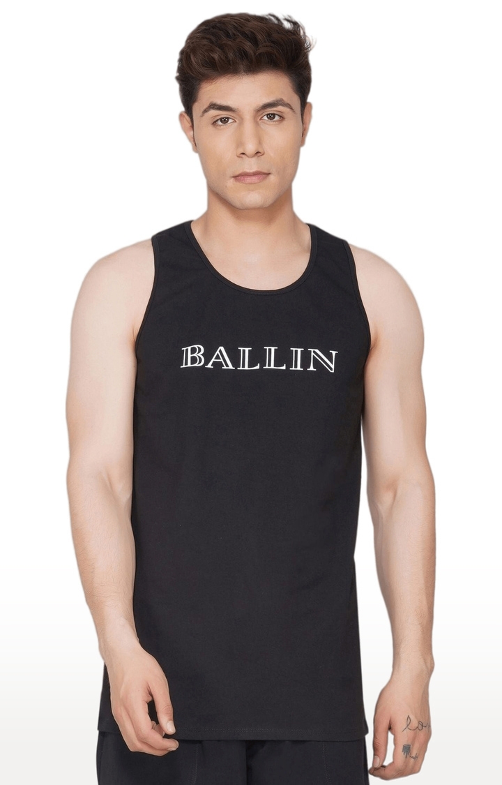 Men's BALLIN' Edition Printed Black Vest