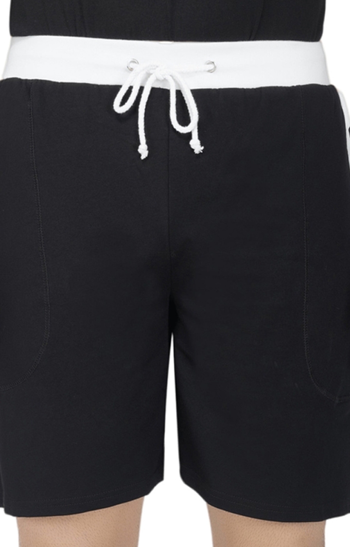 Men's Navy Blue Cotton Soild Activewear Shorts