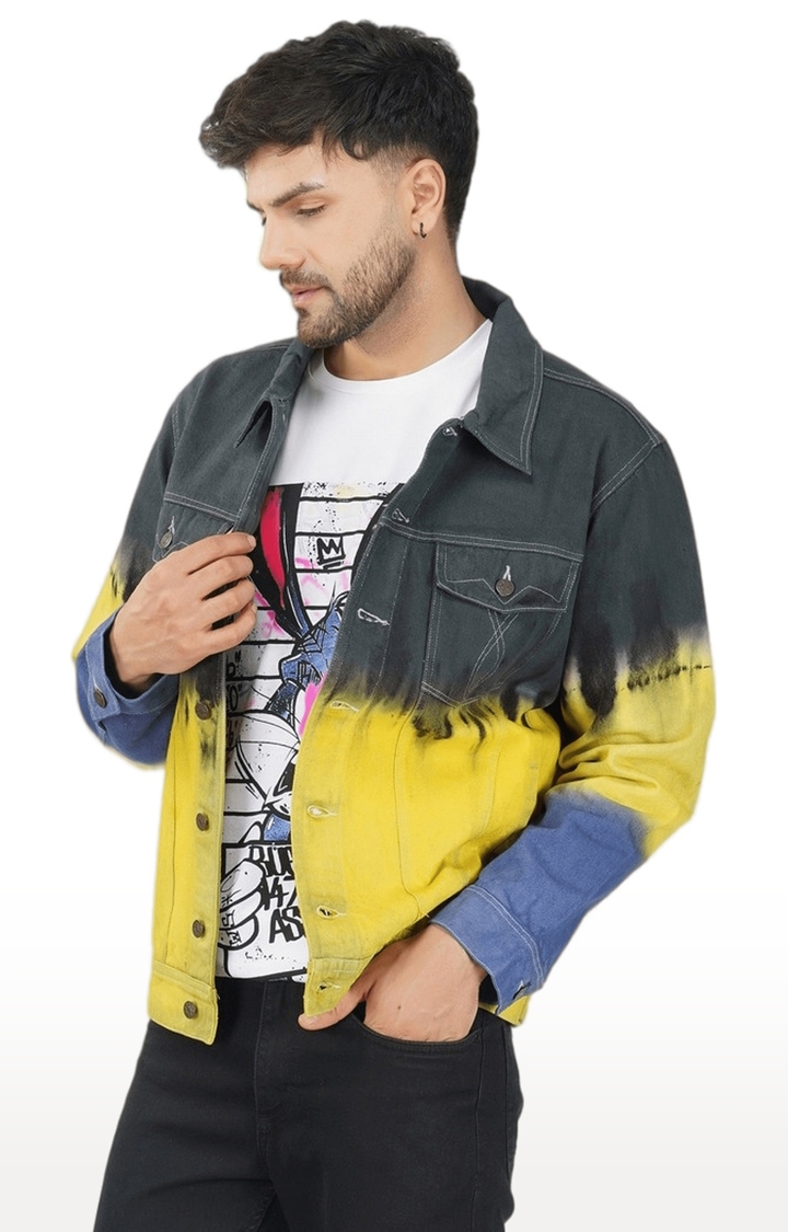 Men's Multi Colourblock Denim Denim Jackets