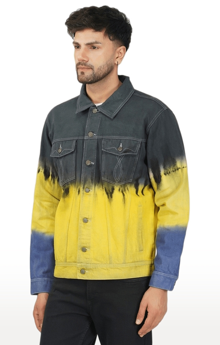 Men's Multi Colourblock Denim Denim Jackets by Fynd
