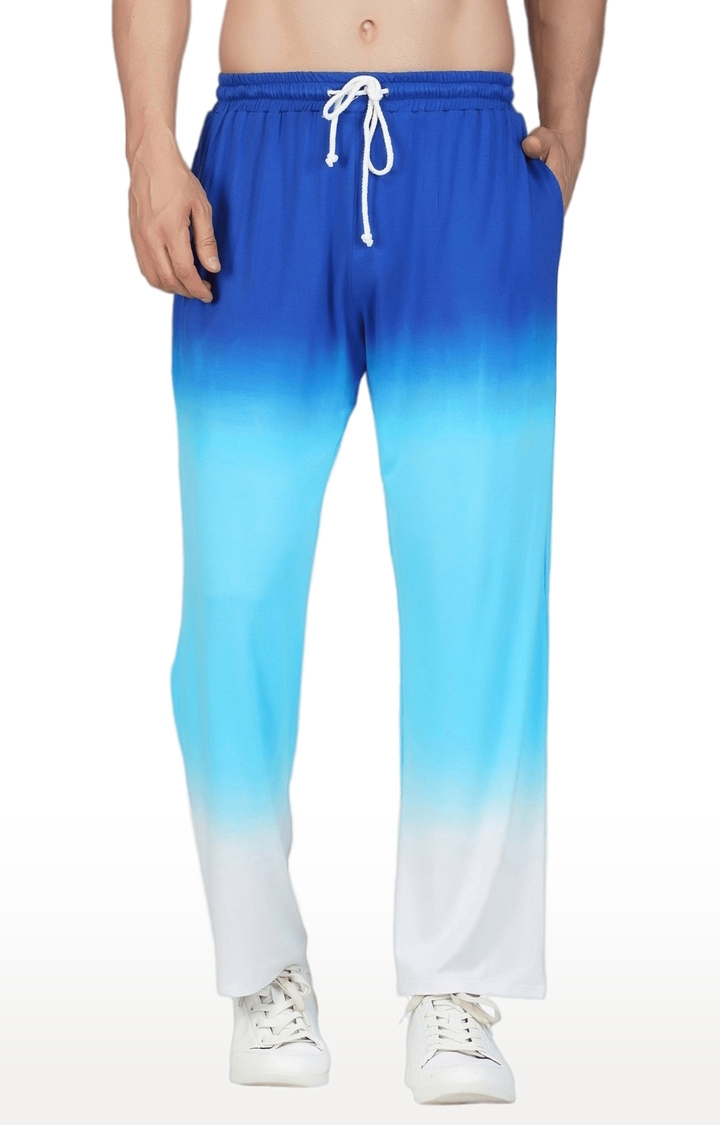 SLAY | Men's Blue Ombre Cotton Regular Casual Pants