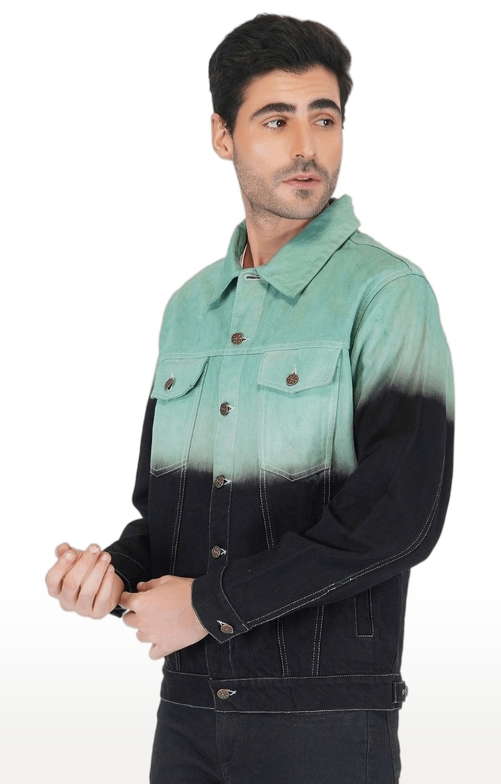SLAY | Men's Black Colourblock Cotton Denim Jackets