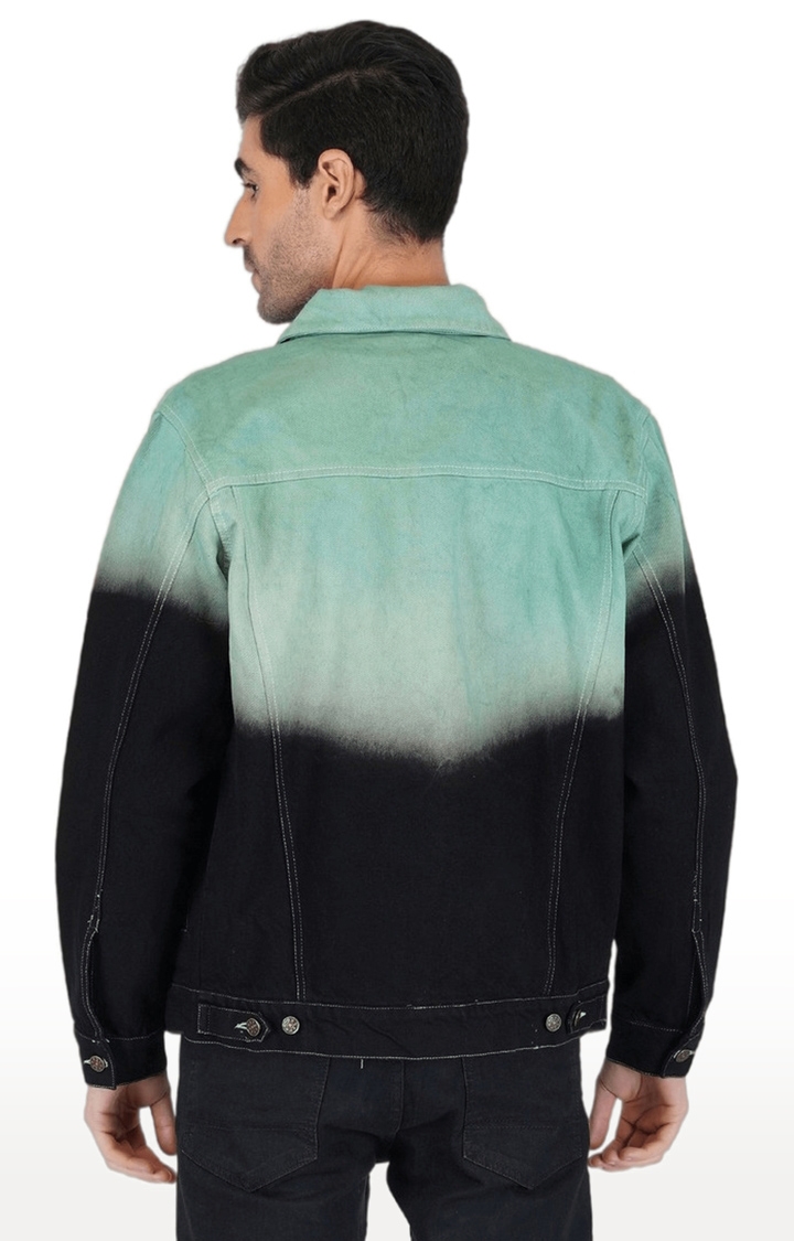 Men's Black Colourblock Cotton Denim Jackets