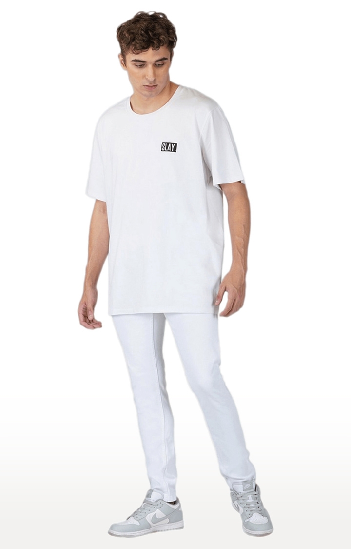 Men's Black Graphics Polyester Oversized T-Shirts