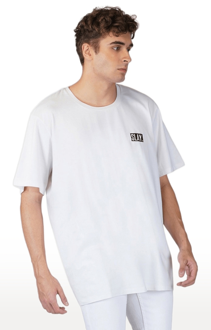 Men's Black Graphics Polyester Oversized T-Shirts
