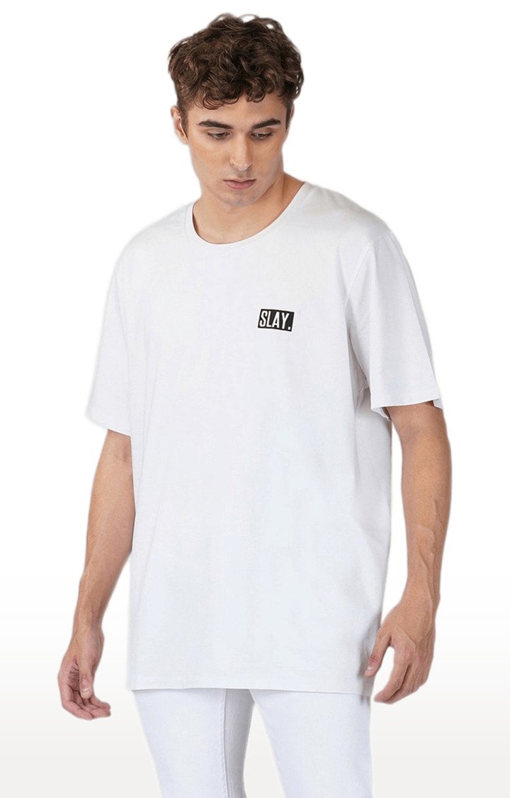 Men's Black Graphics Polyester Oversized T-Shirts