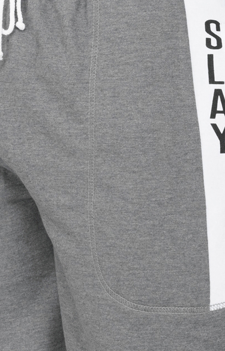 Men's Light Grey Polyester Soild Activewear Shorts