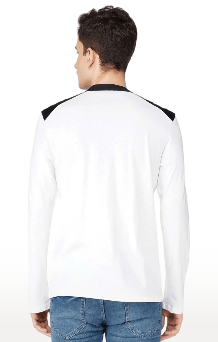 Men's White Solid Cotton Regular T-Shirts