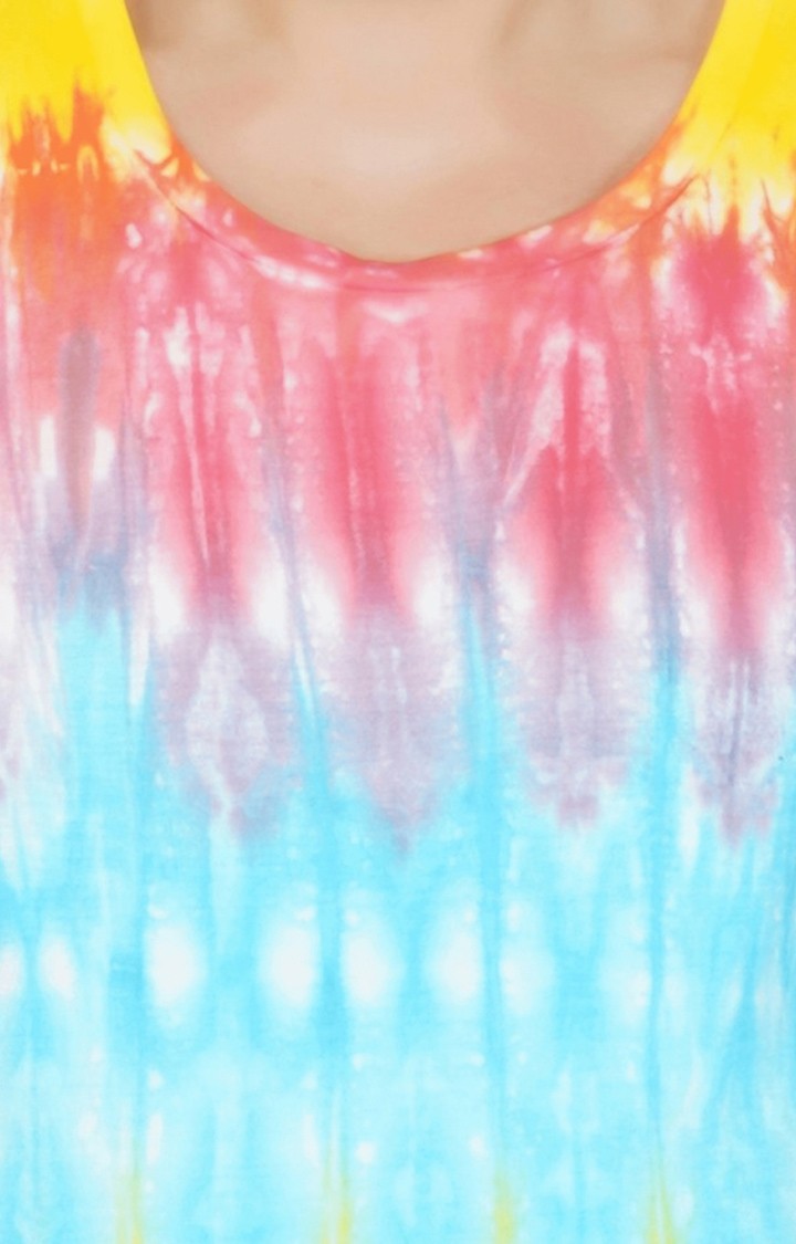 Men's Multi Tie Dye Polyester Regular T-Shirts