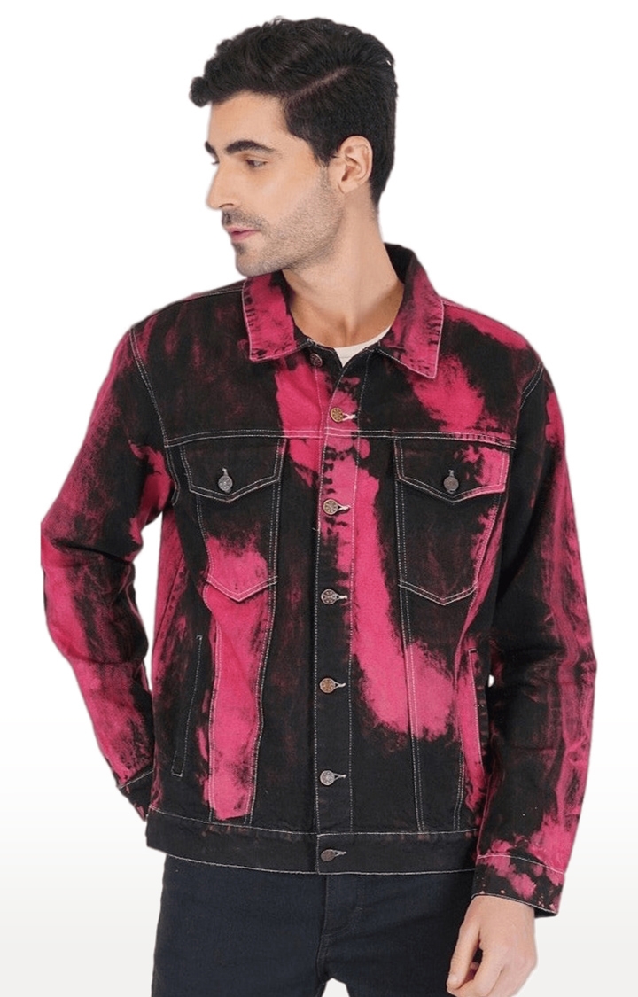 SLAY | Men's Black Tie Dye Cotton Denim Jackets