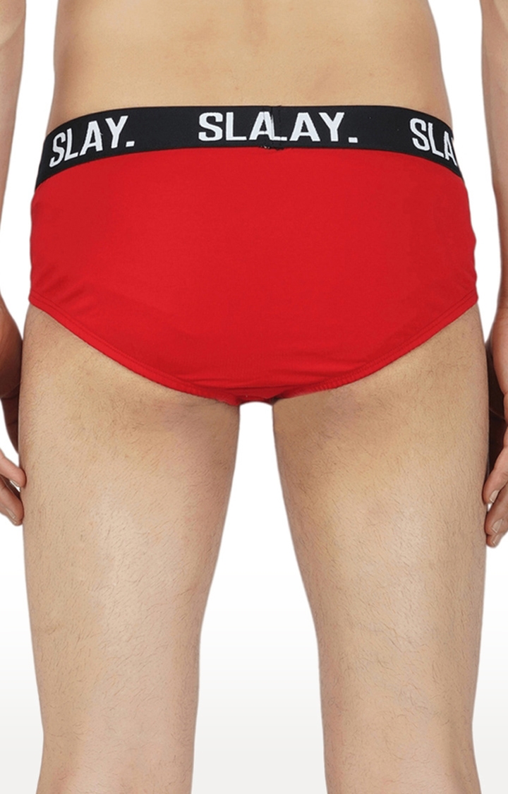 Men's Red Underwear Cotton Briefs