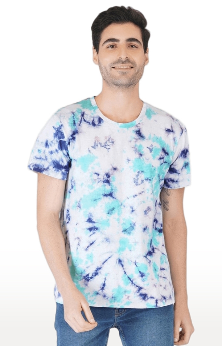 SLAY | Men's Multi Tie Dye Denim Regular T-Shirts