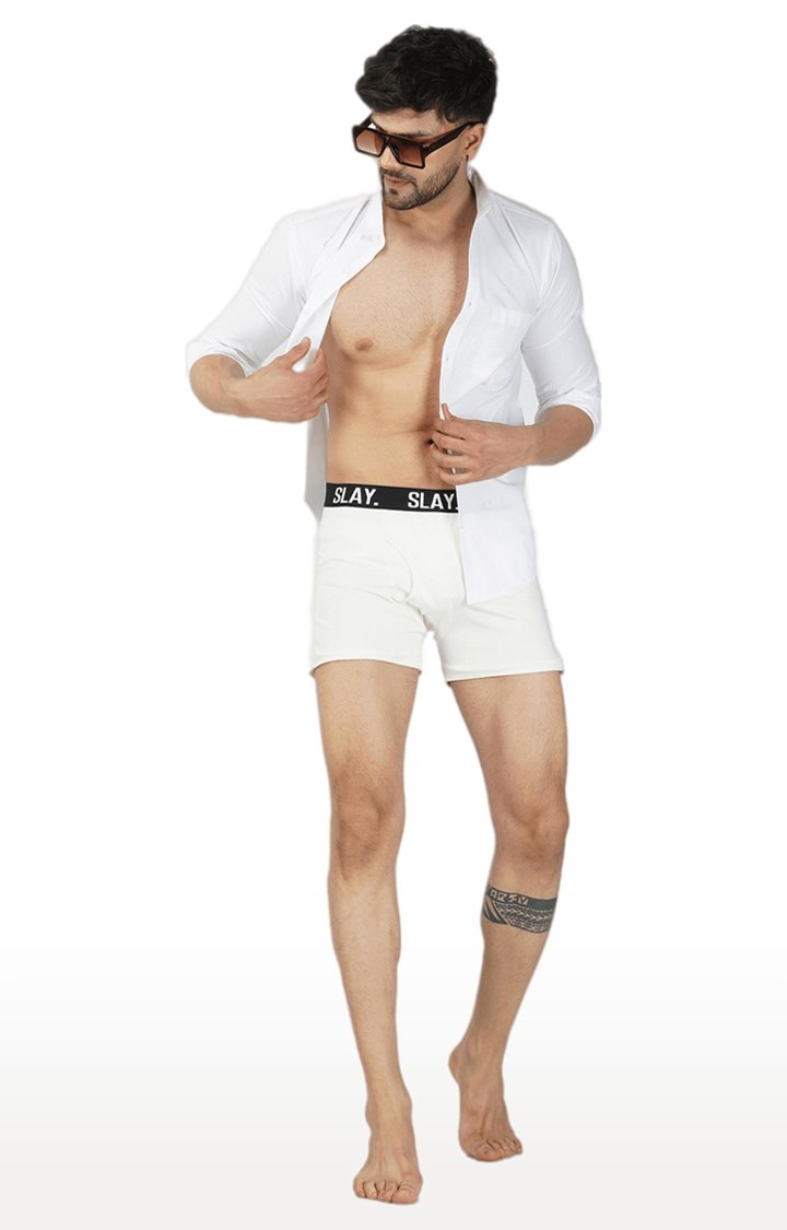 Men's White Underwear Trunks