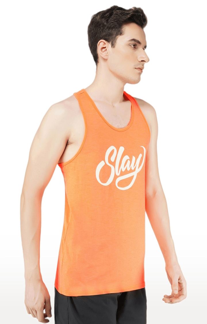 Sport Men's Neon Orange Printed Vest