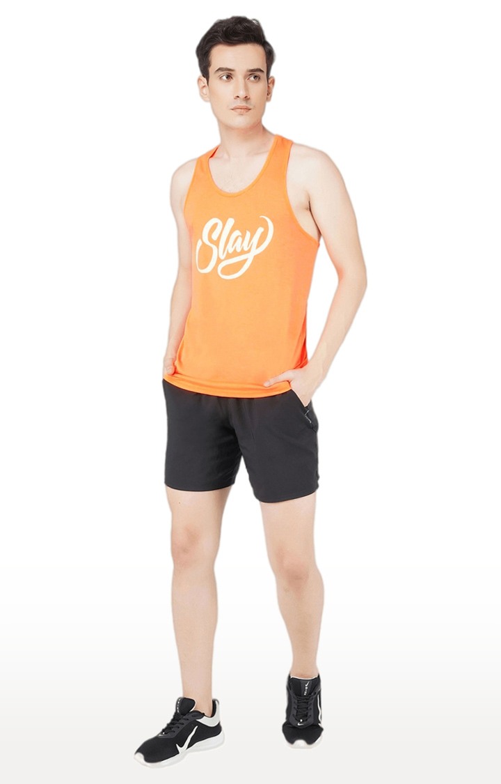 Sport Men's Neon Orange Printed Vest