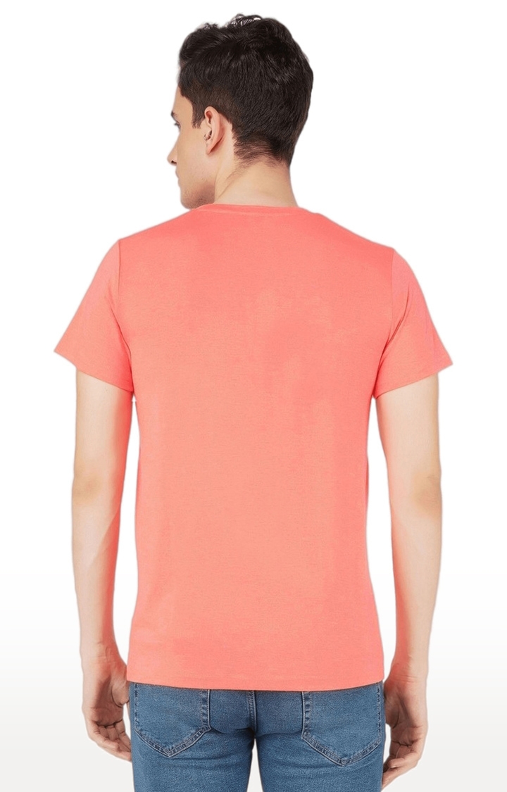 Men's Pink Typographic Cotton Regular T-Shirts