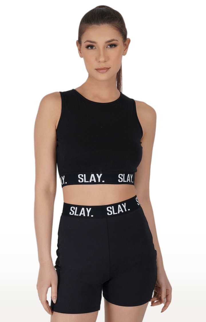 SLAY | Sport Women Activewear Crop Top And Shorts Co-ord Set