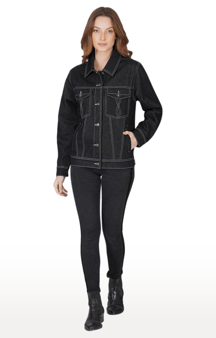 Dallas Cowboys Womens Black Denim Fringe Jacket - Black – wearethewildco