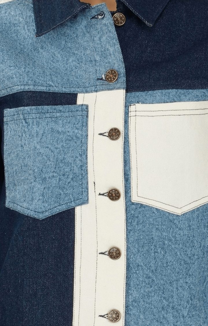Men's Blue Colourblock Co-Ords Set