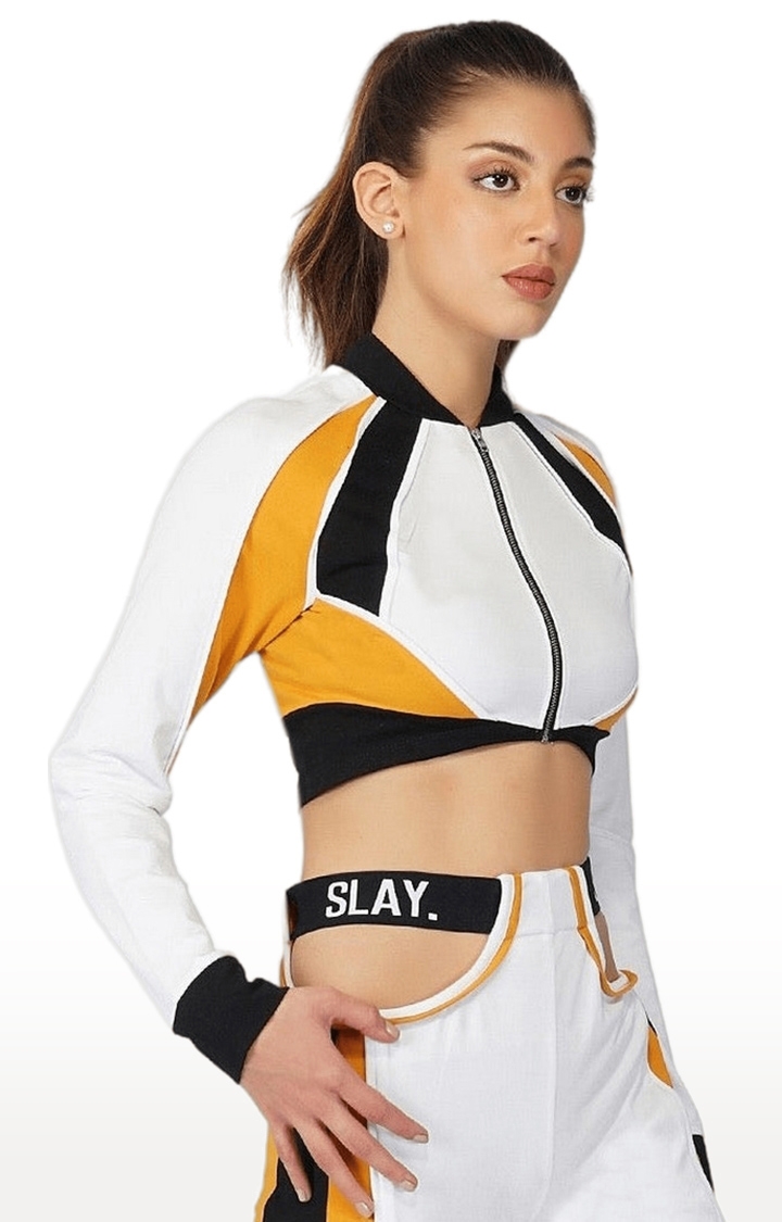 SLAY | Women's Multi Colourblock Viscose Varsity Jackets