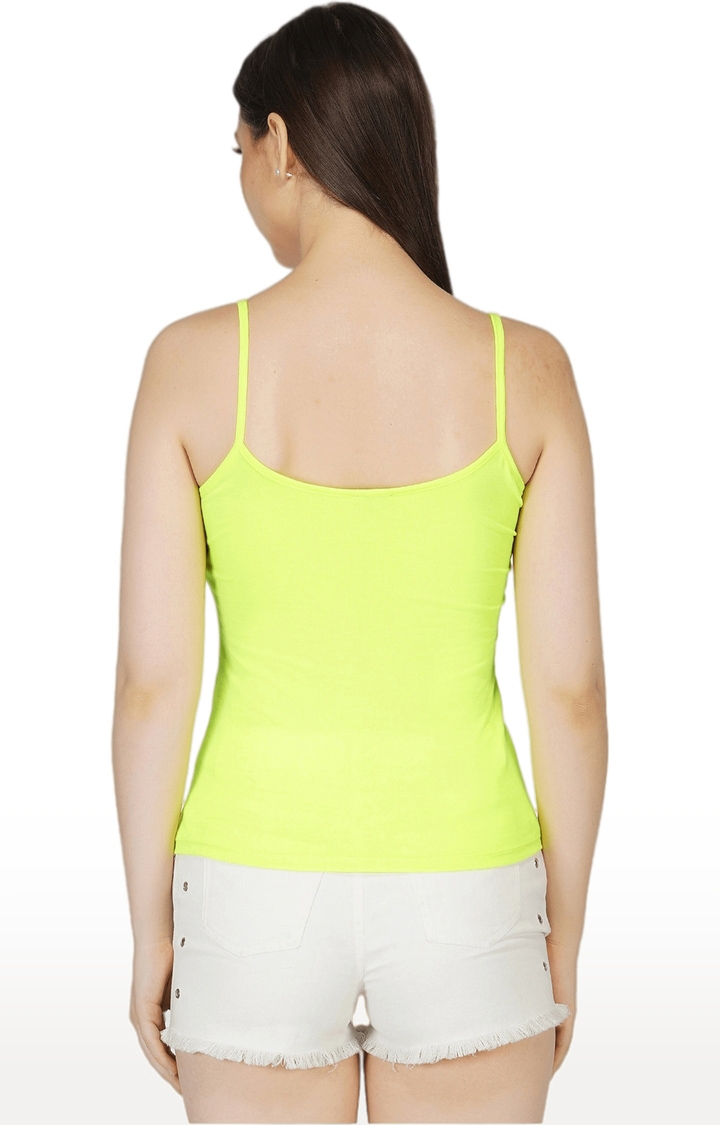Women's Neon Green Printed Camisole