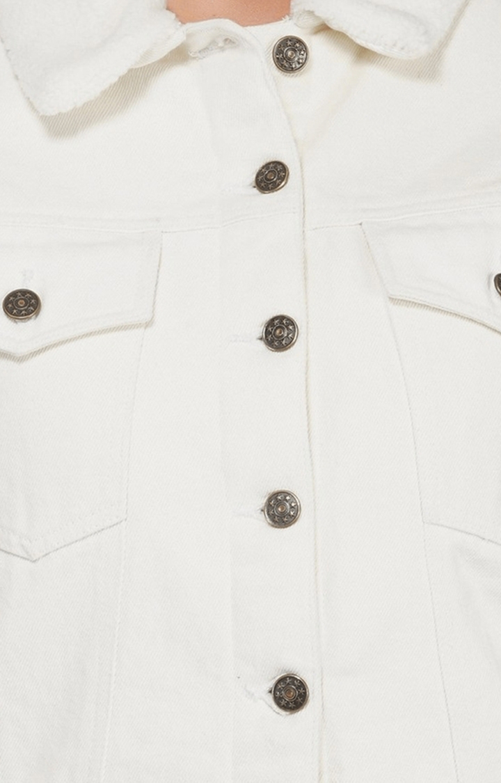 Off-White White Denim Diagonal Roses Jacket, $925 | SSENSE | Lookastic
