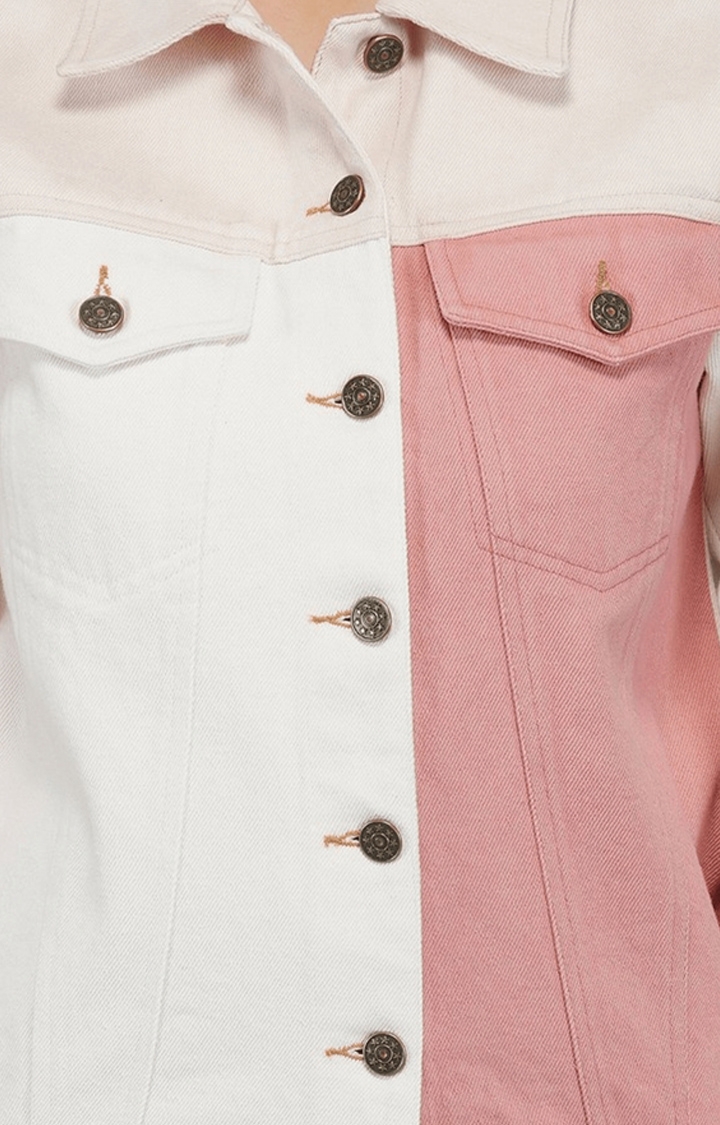 Women's Multi Colourblock Cotton Denim Jackets