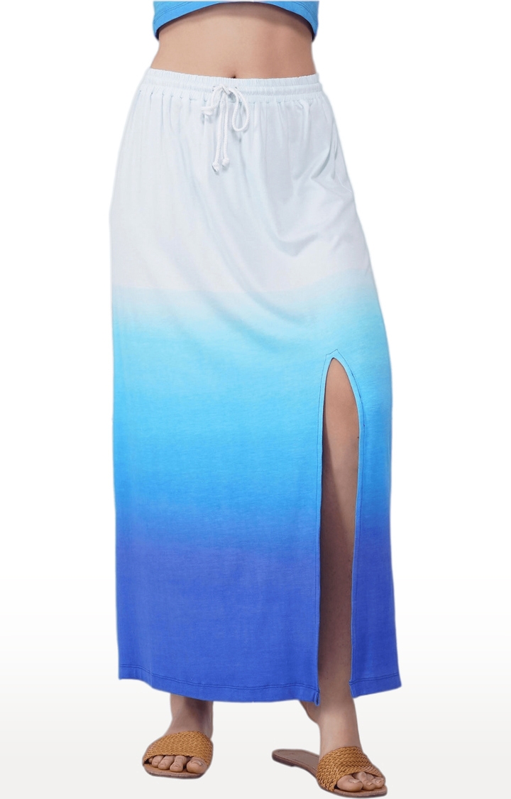 SLAY | Women's Ombre Denim Tie Dye Skirts