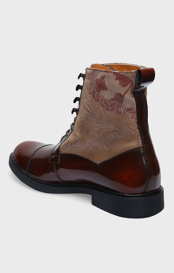 DEL MONDO | Del Mondo Genuine Leather Burgundy Colour Oxford Boots Lace Up Shoe For Mens 1