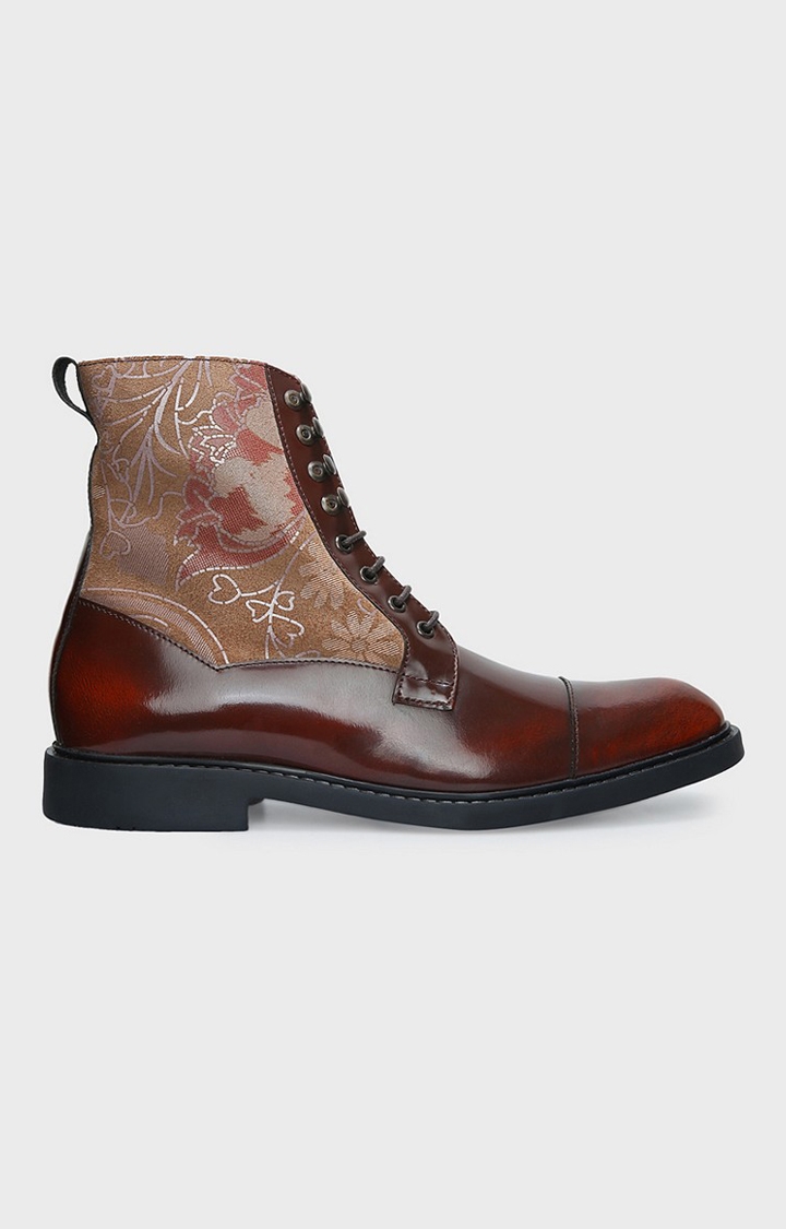 DEL MONDO | Del Mondo Genuine Leather Burgundy Colour Oxford Boots Lace Up Shoe For Mens 2