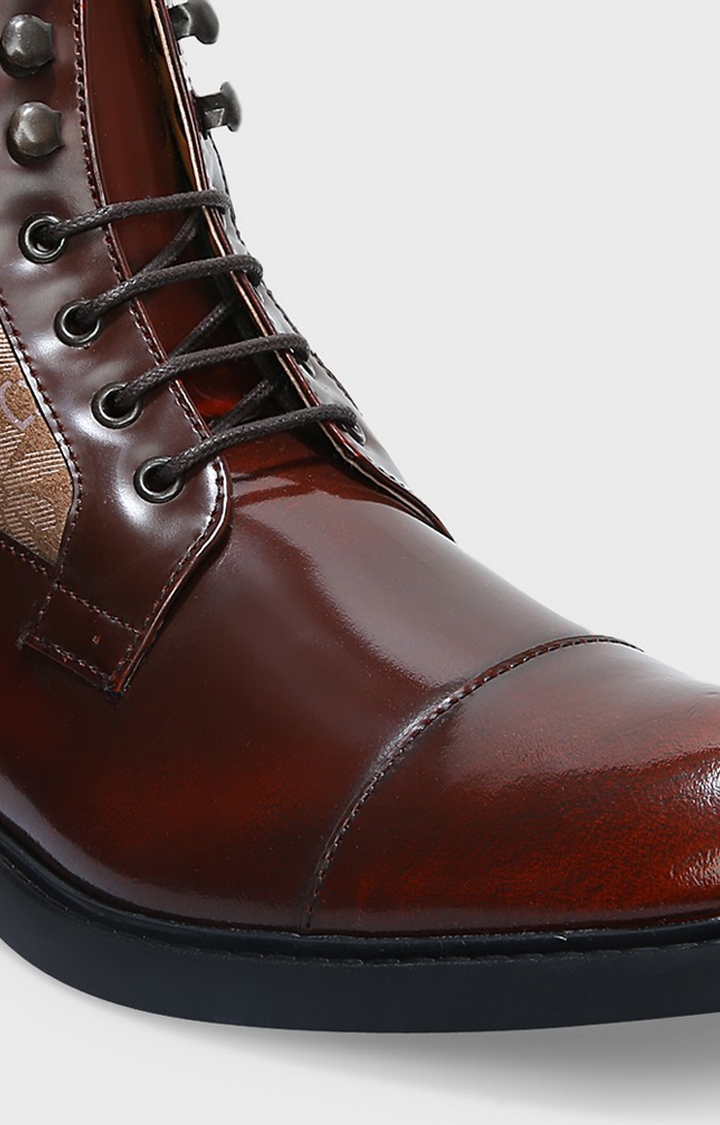 DEL MONDO | Del Mondo Genuine Leather Burgundy Colour Oxford Boots Lace Up Shoe For Mens 5
