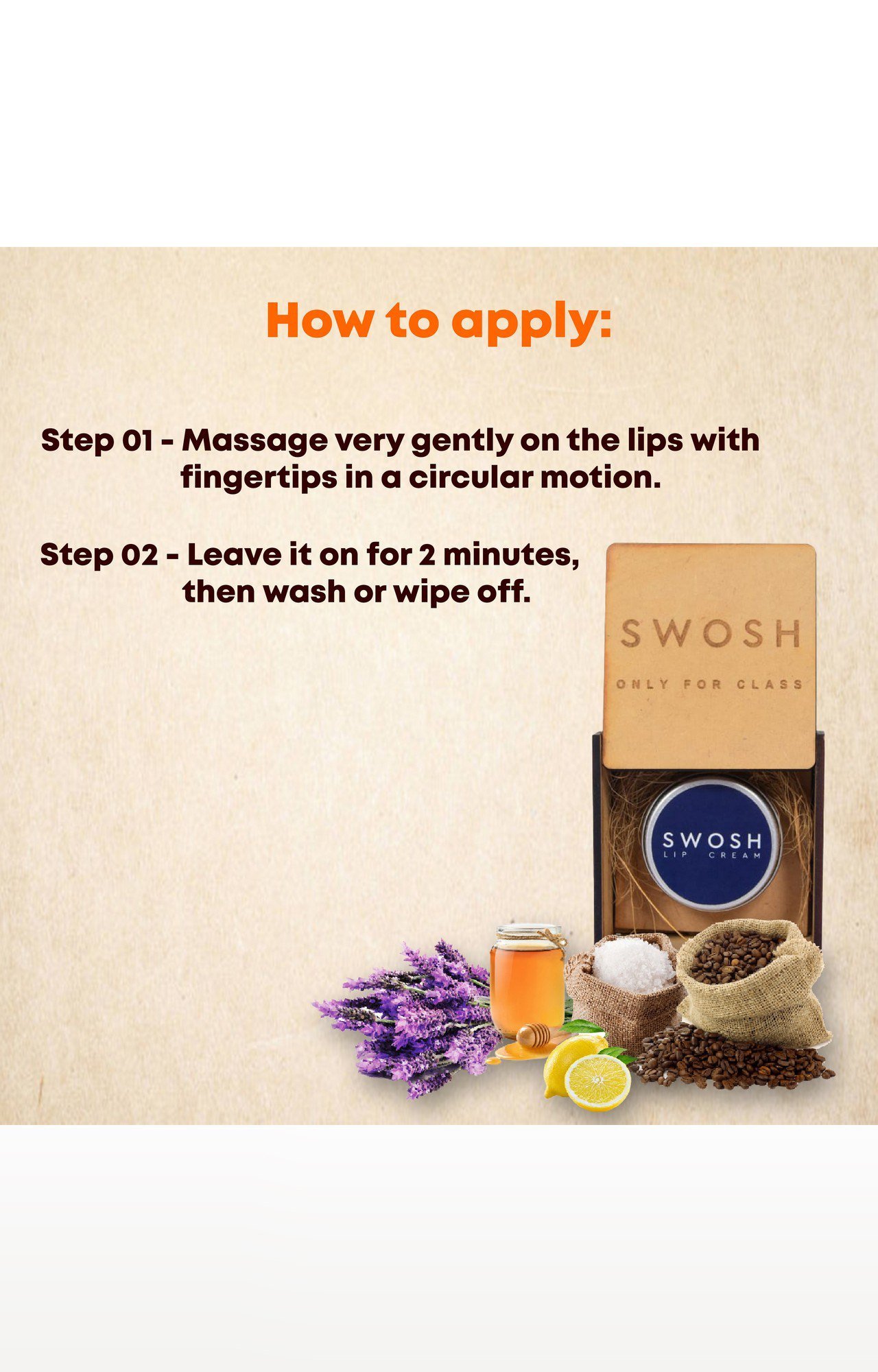 Swosh Organic Lip Cream For Lightening & Brightening Dark Lips For Men & Women, 15 G With Natural Extract, Clove Oil, Lavender Oil, Lemon Grass Oil Lip Cream