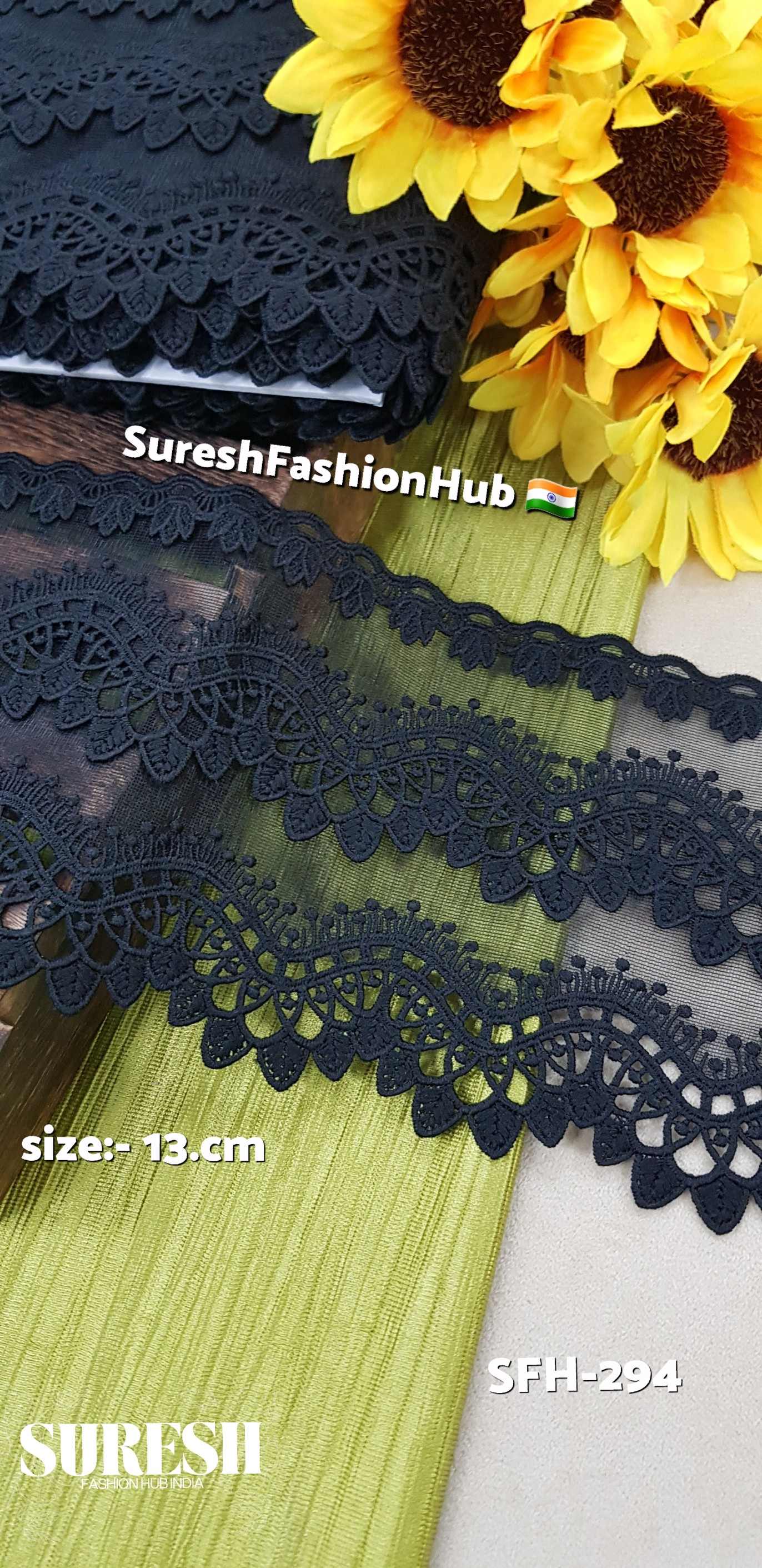 Midnight Bloom Net Lace – Black SFH-294
