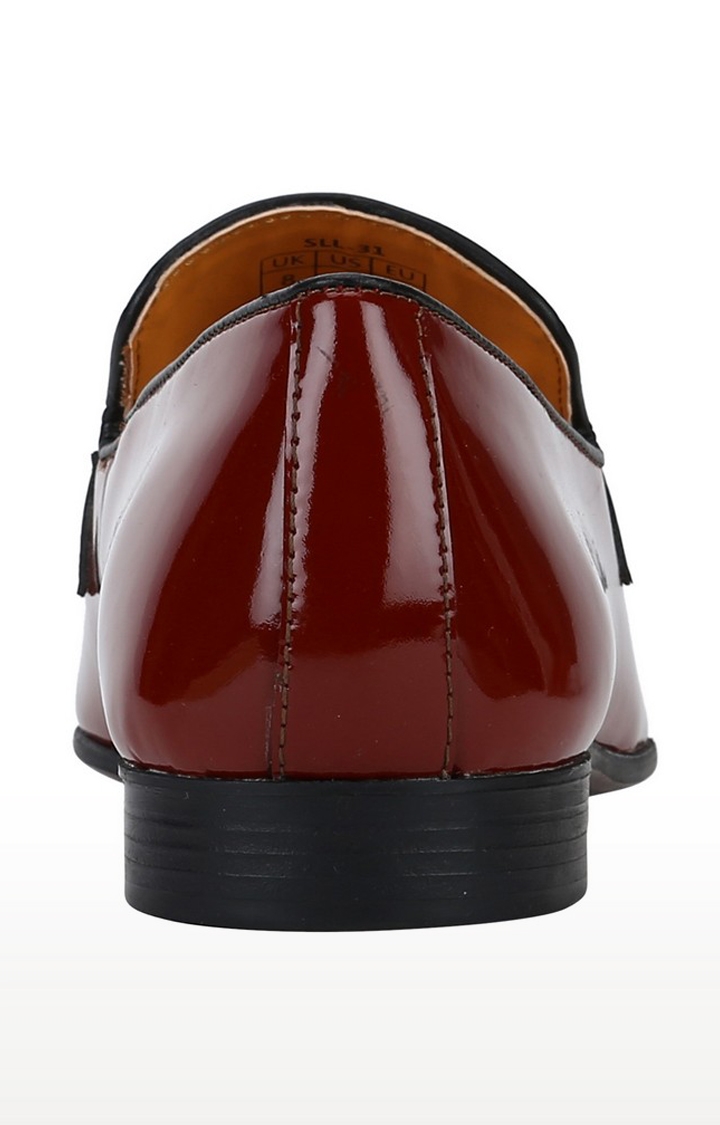 DEL MONDO | Del Mondo Genuine Leather Red Tan & Black Colour Tazzle Slipon Loafer Shoe For Mens 3
