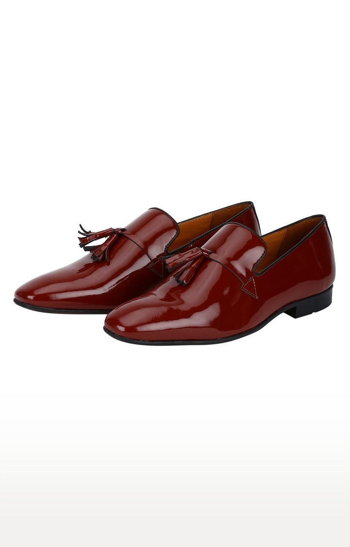 DEL MONDO | Del Mondo Genuine Leather Red Tan & Black Colour Tazzle Slipon Loafer Shoe For Mens 4