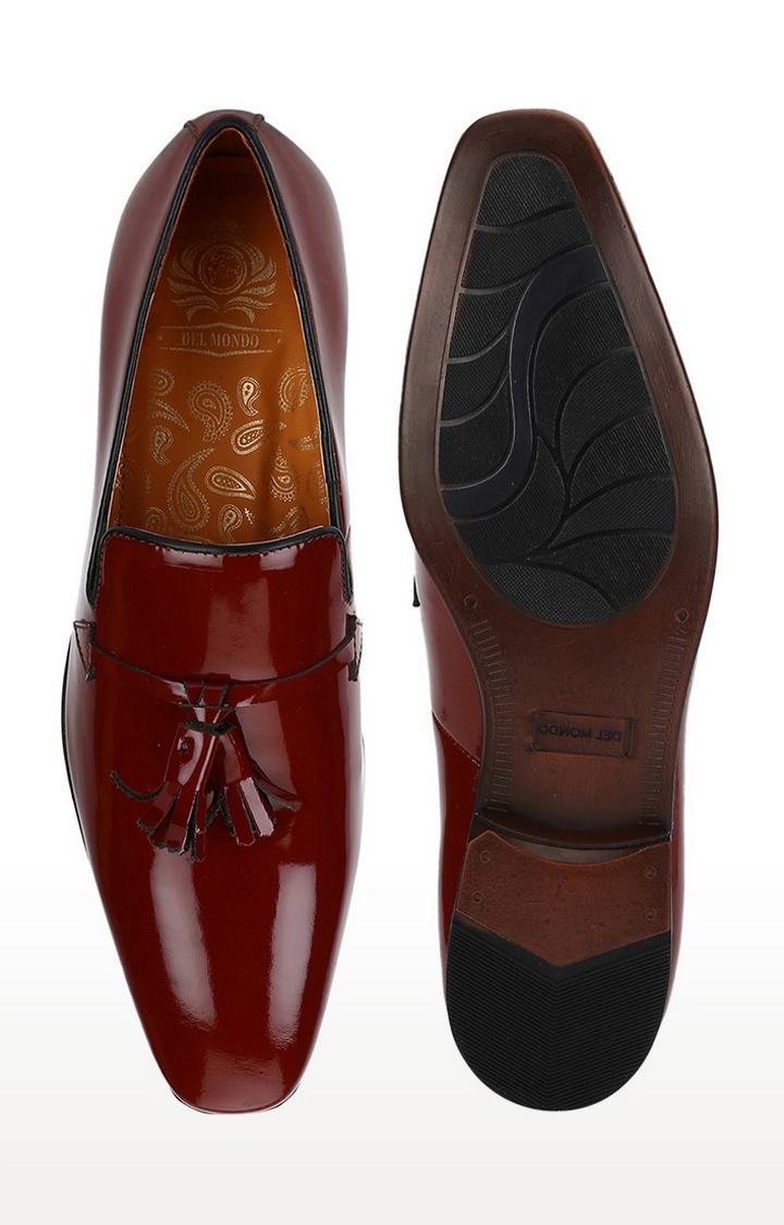 DEL MONDO | Del Mondo Genuine Leather Red Tan & Black Colour Tazzle Slipon Loafer Shoe For Mens 5
