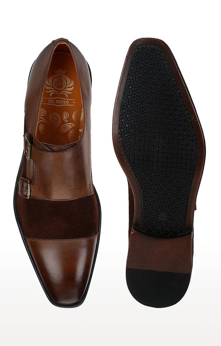 DEL MONDO | Del Mondo Genuine Leather Bordo Colour Lace Up Brogue Shoe For Mens 3