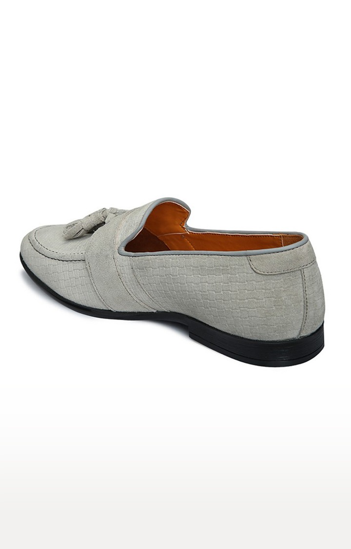 Del Mondo Genuine Leather Ice Grey Colour Tazzle Slipon Loafer
