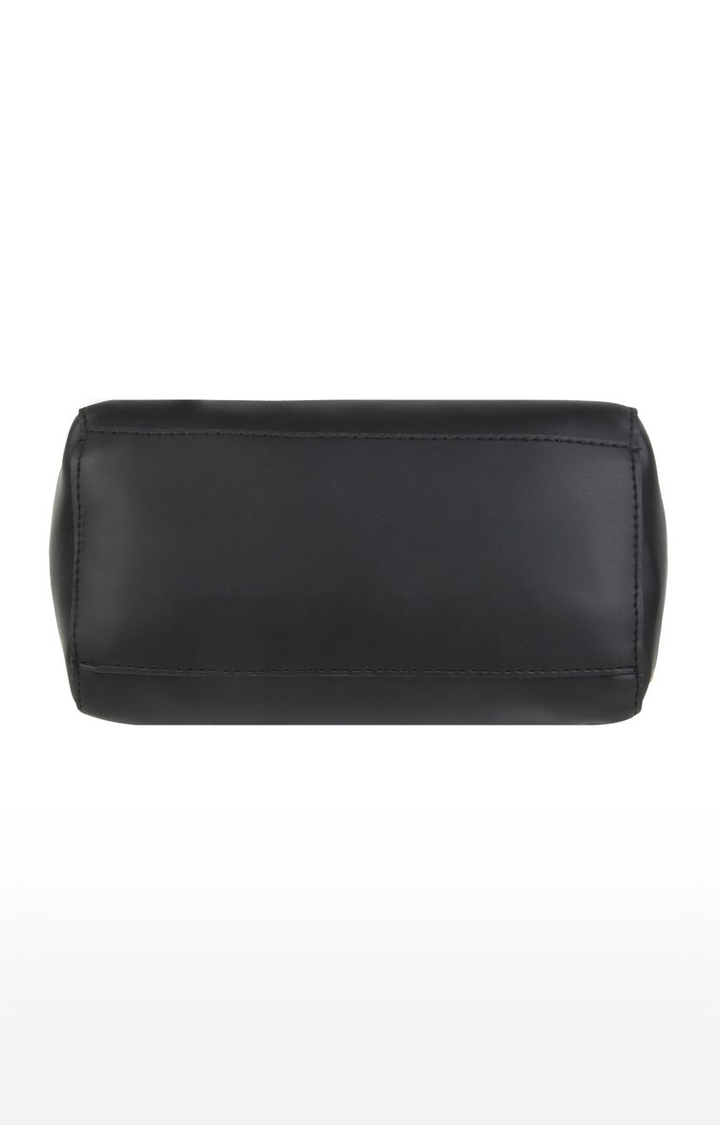Vivinkaa | Vivinkaa Black Solid Leatherette Flap Compartment Sling Bag 5