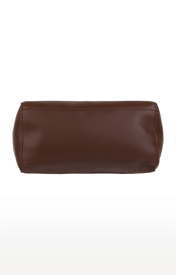 Vivinkaa | Vivinkaa Coffee Brown Solid Leatherette Flap Compartment Sling Bag 5