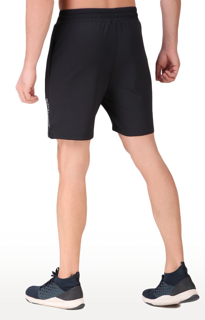 Fitinc | Men's Black Lycra Solid Activewear Shorts 3