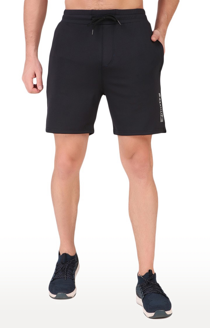 Fitinc | Men's Black Lycra Solid Activewear Shorts 0