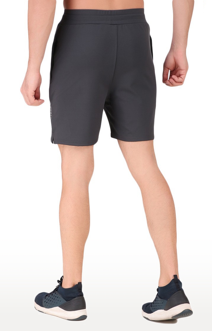 Fitinc | Men's Grey Lycra Solid Activewear Shorts 3